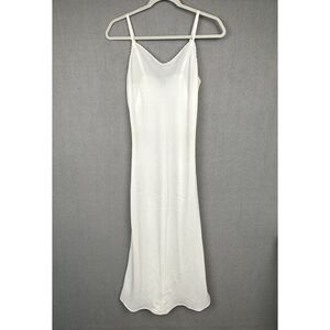 VTG Wondermaid Slip Dress 36 8 M Ivory Maxi Chiffon Nightgown Lingerie Honeymoon
